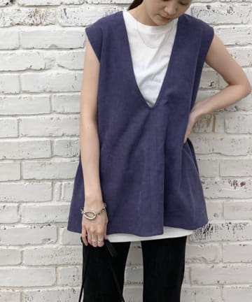 【odore/オドル】綾コールタックベストプルオーバー