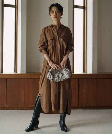 ポケットシャツワンピース