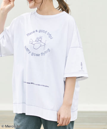 【サステナブル・WEB限定】ミッフィープリント×刺繍Tシャツ