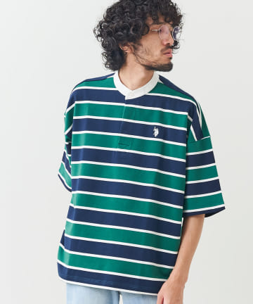 【U.S. POLO ASSN.】バンドカラーラガーシャツ