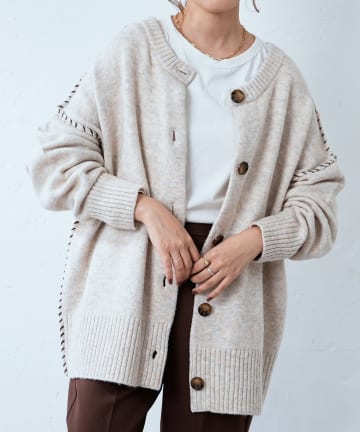 【WEB限定】もちもちステッチカーディガン