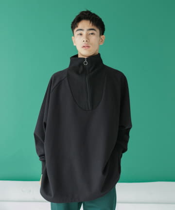 【WHIMSIC】MILITARY HALF ZIP SHIRT