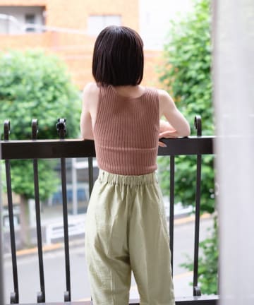プレーンリブニットタンク