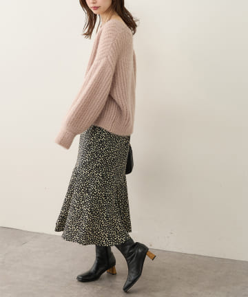 natural couture(ナチュラルクチュール) プリントヘム切替マーメイドスカート