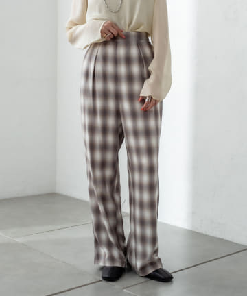 オンブレーチェックパンツ