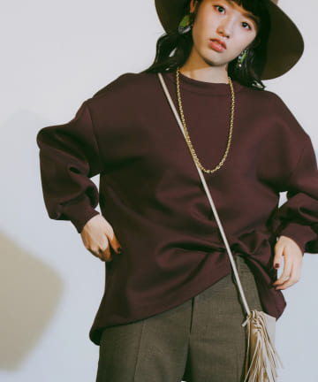 【COZスタイル・手洗い可】ダンボールボリュームスリーブカットソー