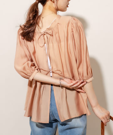 [mline] WEB限定 バックリボンブラウス