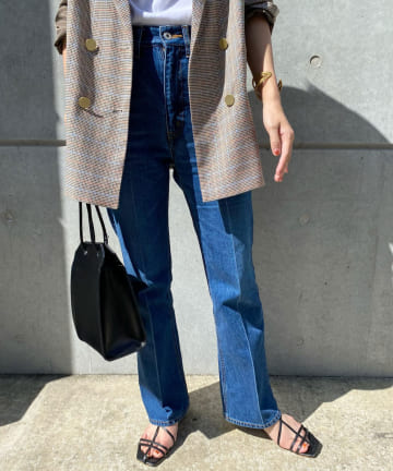 センタープレスデニムパンツ