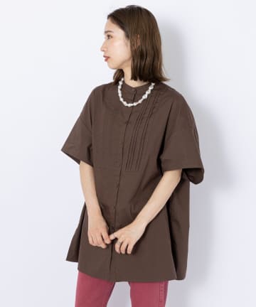 ピンタックロングシャツ
