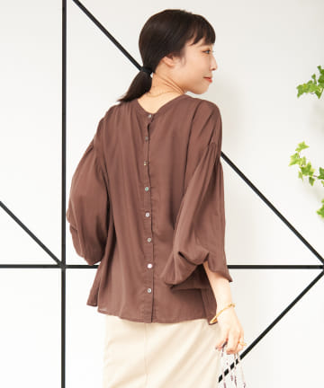テンセルギャザーブラウス