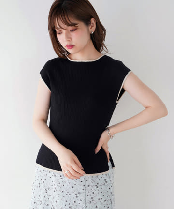 natural couture(ナチュラルクチュール) バイカラーリブニット