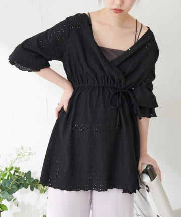 natural couture(ナチュラルクチュール) 【おうちナチュ】カシュクールカットレースチュニック
