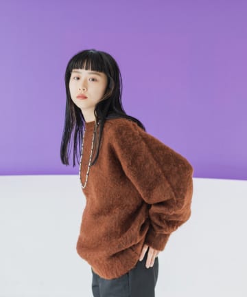 【WHIMSIC】PLAIN SHAGGY KNIT PULLOVER