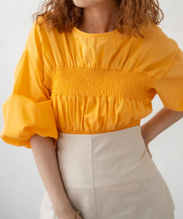 シャーリングギャザーブラウス