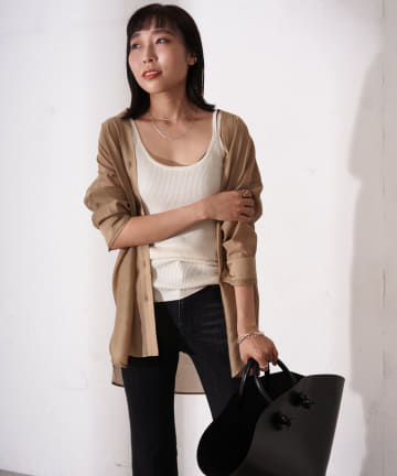 Wストラップニットキャミ