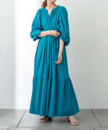 カシュクールティアードワンピース