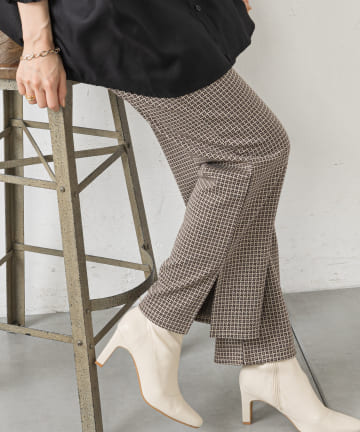 prose verse(プロズヴェール) 【ウエストゴム仕様】モノグラム柄カットジャガードパンツ