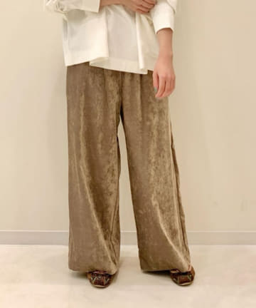 ウエストリブベロアパンツ
