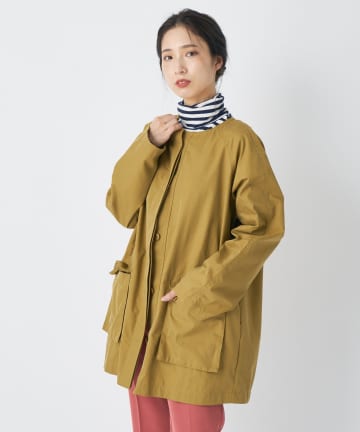 ノーカラーバックギャザージャケット