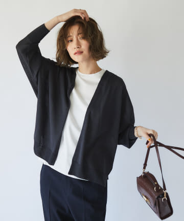 【さらっと気軽に羽織れる】ドルマントッパーカーディガン