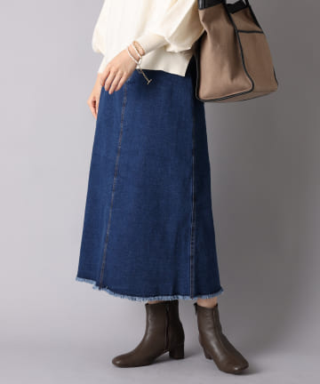 un dix cors(アンディコール) 【大人のOFFスタイル】デニムバックスリットロングスカート