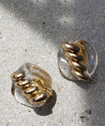 【美しいらせん状のモチーフ・HUI(ヒュイ)】スパイラルミニイヤリング