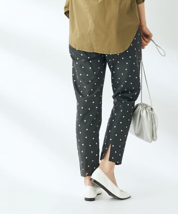 【撥水加工でいつでもお洒落・マルモア・手洗い可】ドットバックスリットレインパンツ