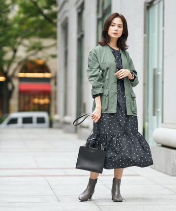 【高機能お洒落アイテム・マルモア・手洗い可】ドットワンピース