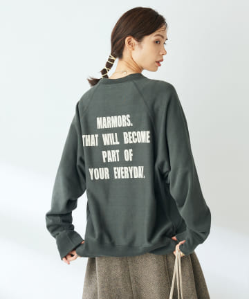 【リラクシーな着心地・マルモア・洗える】バックプリントロングスエット