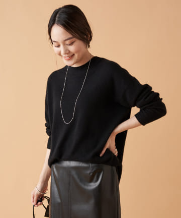 カシミヤ100クルーニット