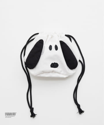 natural couture(ナチュラルクチュール) スヌーピーコラボフェイスモチーフ巾着ポーチ