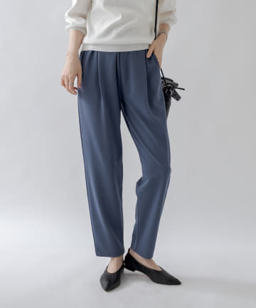 【オンオフ使える万能アイテム】カットジョーゼットテーパードパンツ