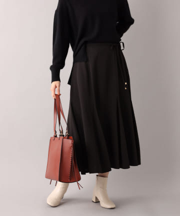 【ウエストリボンがワンポイント】サッカー無地マーメイドスカート