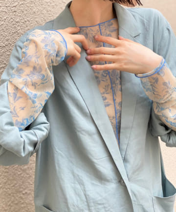 シアー花柄キャミ付きインナー