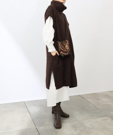 【TV媒体紹介商品】タートルネックニット&シャツワンピースセット