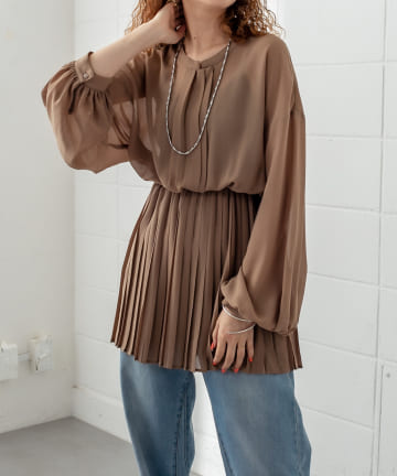 ジョーゼットプリーツチュニック