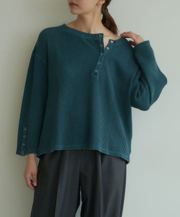 【CASA】草木染ワッフルカットソー