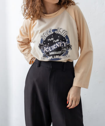 ラグランプリントTシャツ