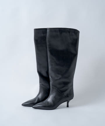 【FABIO RUSCONI/ファビオ ルスコーニ】ポインテッド太ロングブーツ