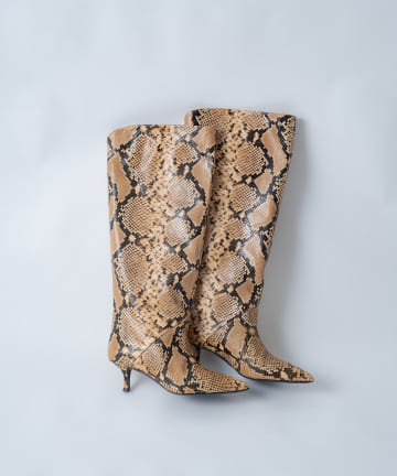 【FABIO RUSCONI/ファビオ ルスコーニ】ポインテッド太ロングブーツ