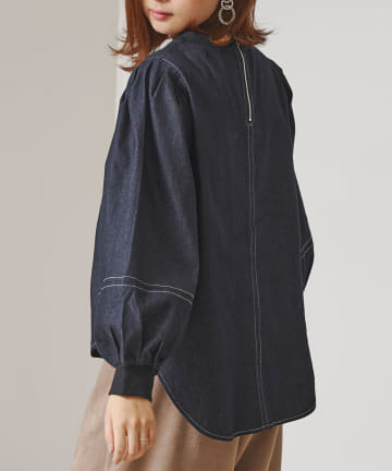 Chez toi(シェトワ) 【WEB限定】デニムビッグスリーブプルオーバー