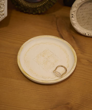 【champêtre shabby】アンティークラウンドミニトレイ