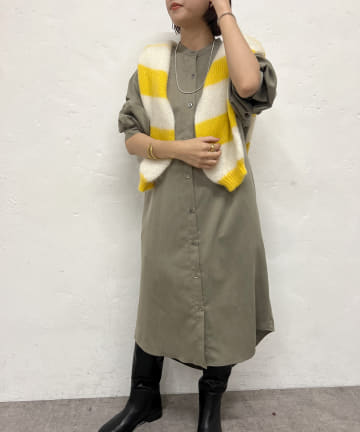 コクーンドレープシャツワンピース