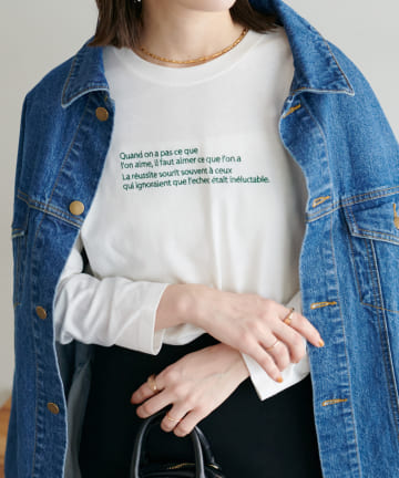 Discoat(ディスコート) 【WEB限定】刺繍ロゴロングTシャツ