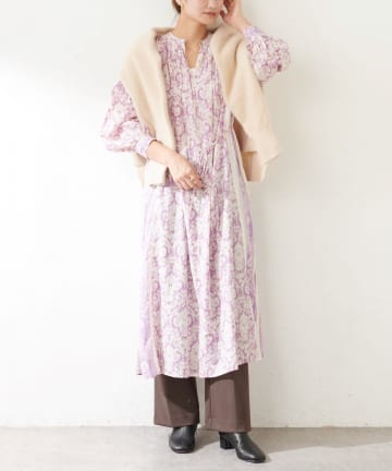 【WEB限定】(ne Quittez pas)コットンボビープリントドレス