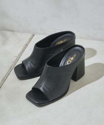 OUTLET(アウトレット) 【who's who Chico】レザーヒールサンダル