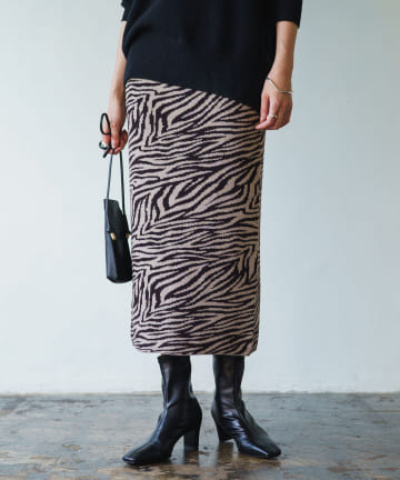 ニットジャガード柄スカート