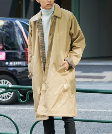 リバーシブルステンカラーコート