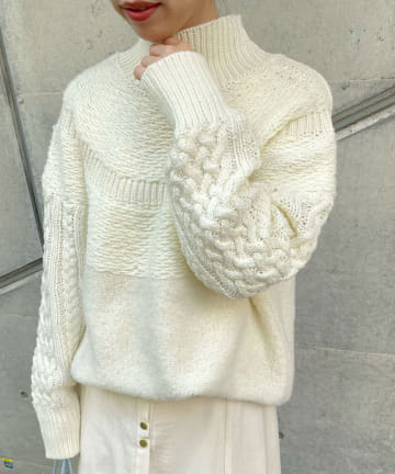 球針MIXニットプルオーバー