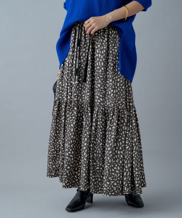 【odore/オドル】ロゴテープティアードスカート